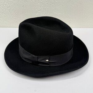 Vintage Capas Design Black Wool Fedora 100% Wool Made in USA